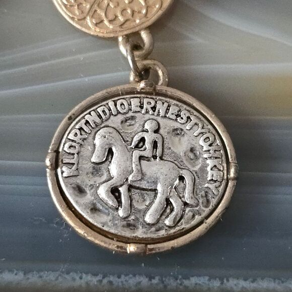 GREEK MYTHOLOGY GOD ZEUS RIDER COIN EARRINGS - Picture 3 of 7